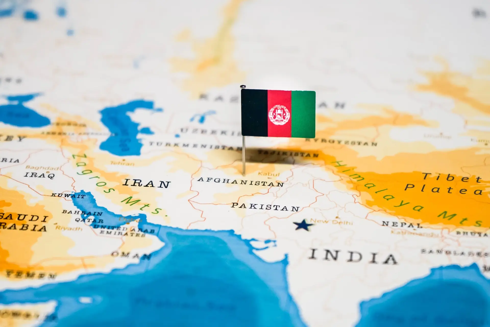 Afghanistan map and flag